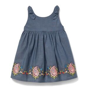 Janie And Jack Blue Paisley Border Dress NWT Baby Girl Size 3-6 Months